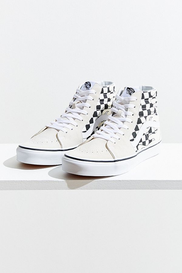 Sk8 hi checkered sales flame